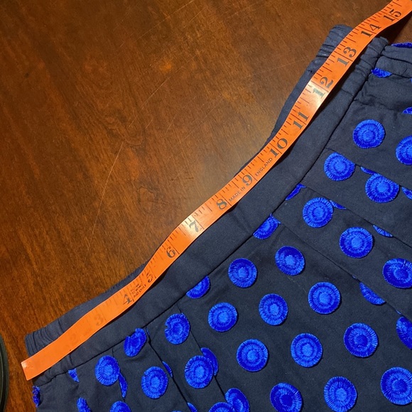 Blue Embroidery Circles on Black Cotton J. Crew w/Pockets Skirt Size 2 28” long - Picture 7 of 12